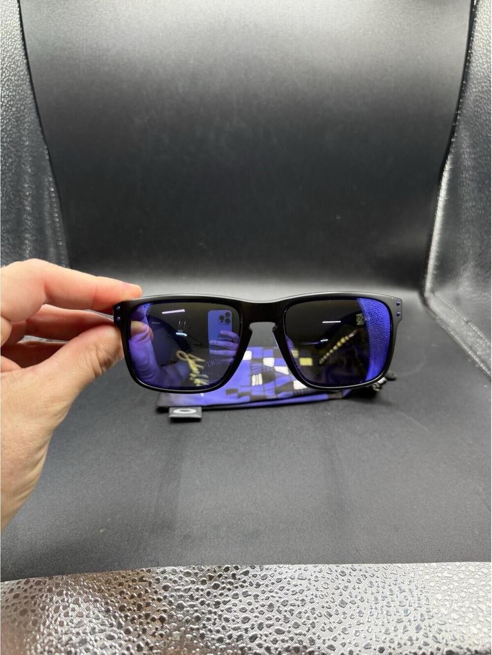 Oakley Holbrook Julian Wilson Matte Black/Violet Iridium Lenses OO9102-26 New